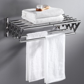 Adjustable Pull Up Wall Mount Folding Clothes Drying Towel Dryer Rack Stainless Steel Bathroom Towel Rack