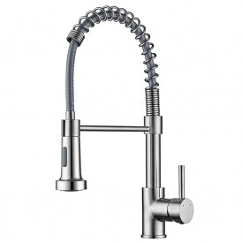 Good Selling SUS304 Kitchen Spring Faucets 3 Function Sprayer Cheap Kitchen Taps Black Tap with Pull Down Stainless Steel Modern