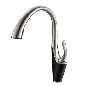 New zinc alloy puller kitchen faucet double vertical rotating basin sink faucet