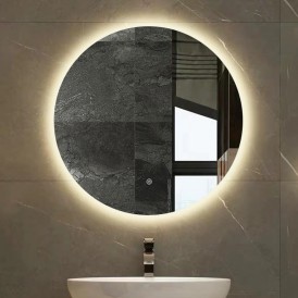 Bath Anti Fog Round Led Shower Mirror Intelligent Modern Wall Sensor Touch Smart Mirror For Bedroom