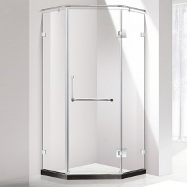 Factory Direct Sale High Quality Bathroom Enclosure Simple Pivot Tempered Glass Corner Diamond Shape Shower Room