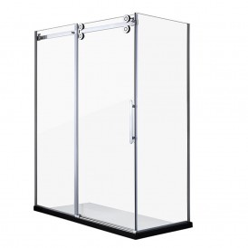 New Frame Sliding Tempered Glass Shower Door Square Shower Room Enclosure 8mm 10mm Single Opening Bathroom System